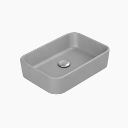 Επικαθήμενος Νιπτήρας Πορσελάνης 50x36,5 cm Cerastyle Hera 07820Α-97 Γκρι Ματ 